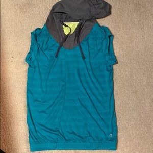 MPG Teal‎ and Gray Hooded Top